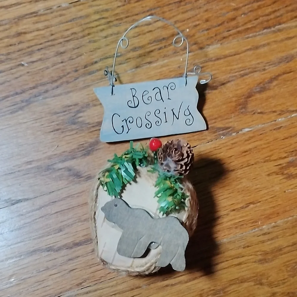 Bear Crossing Christmas Ornament
